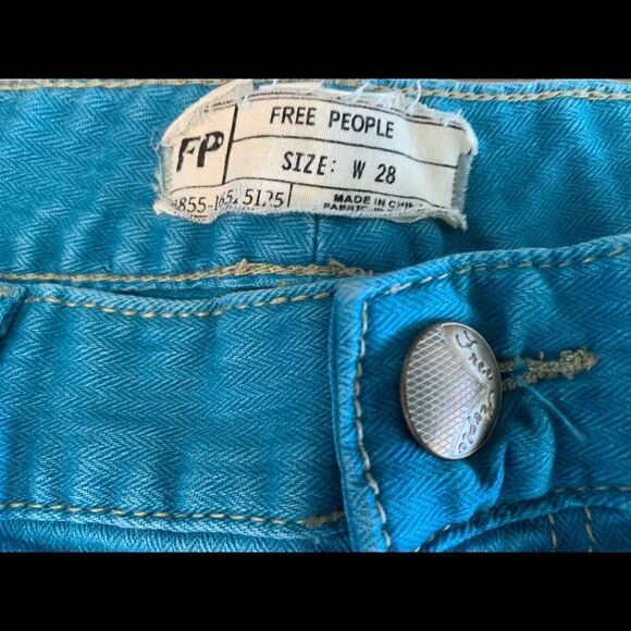 Free People turquoise jeans size 28 - Picture 3 of 10